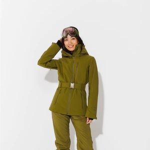 Halfdays Olive green Aston ski jacket size Small